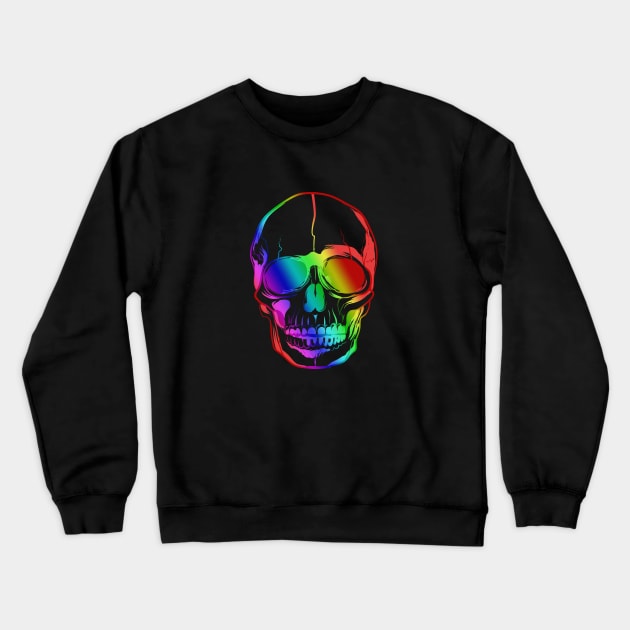 Rainbow Skull Crewneck Sweatshirt by AmandaPandaBrand